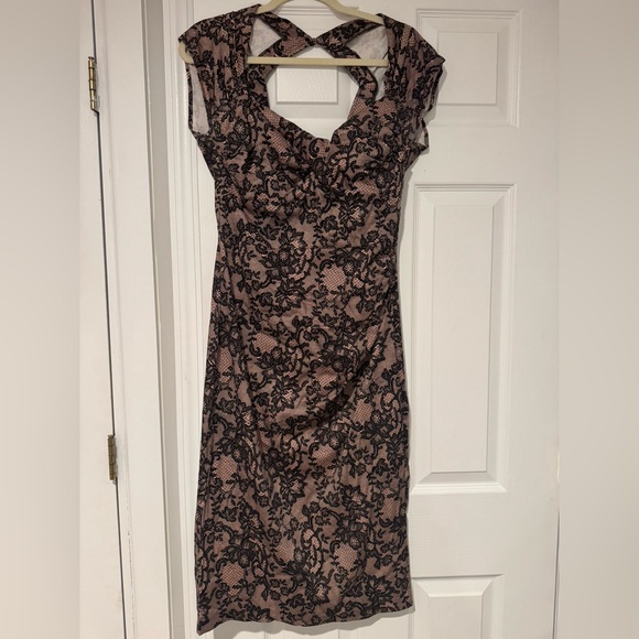 Stop Staring Retro Lace Dress w/Bow - Picture 3 of 11